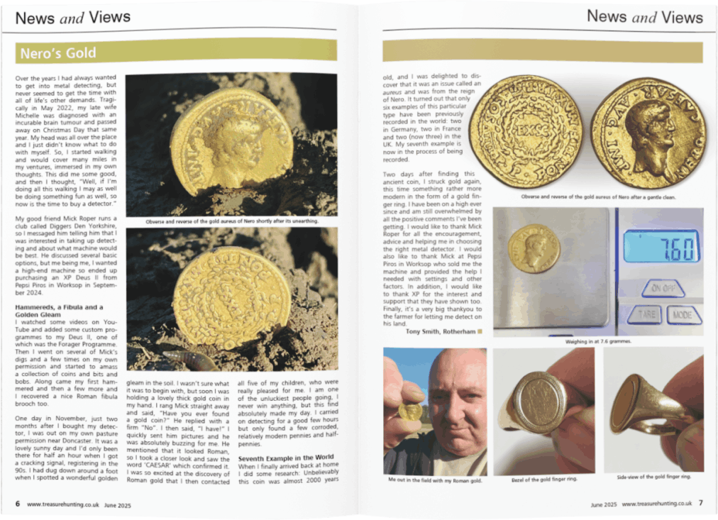 gold aureus of Nero metal detecting