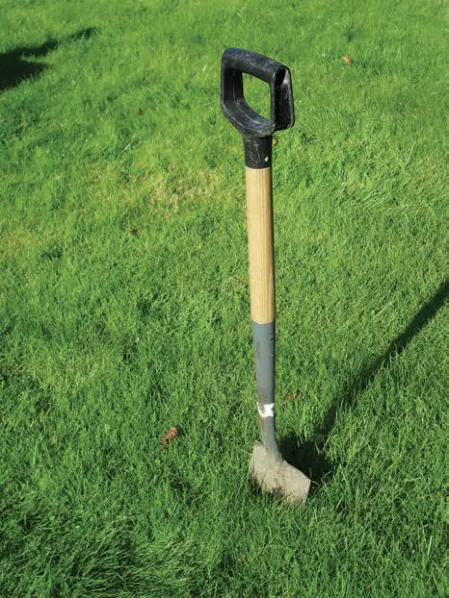 Small spade used for farmland searches.