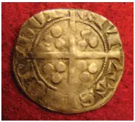 Silver Edward III penny.