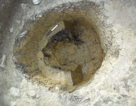 The shape of the Roman hole dug 1700 years ago.