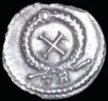 Half siliqua showing the head of Roma.